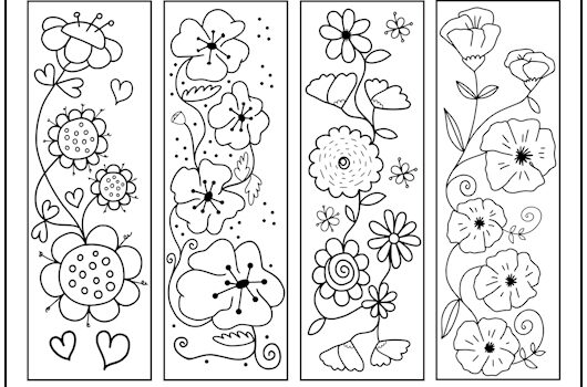 Flower Bookmarks to Color