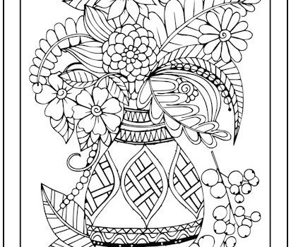Vase of Flowers Coloring Page Vase of Flowers Coloring Page