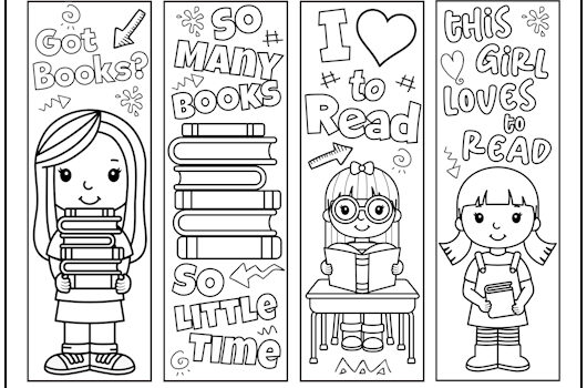 Girls Bookmarks to Color