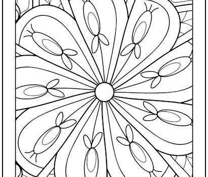 Kaleidoscope Flower Coloring Page Kaleidoscope Flower Coloring Page