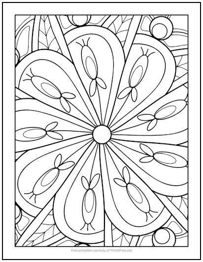 Kaleidoscope Flower Coloring Page
