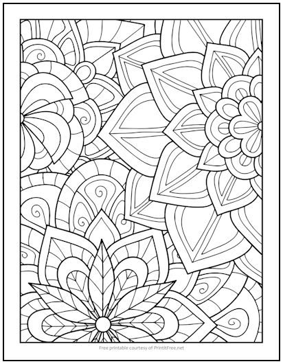 Layers of Flowers Coloring Page