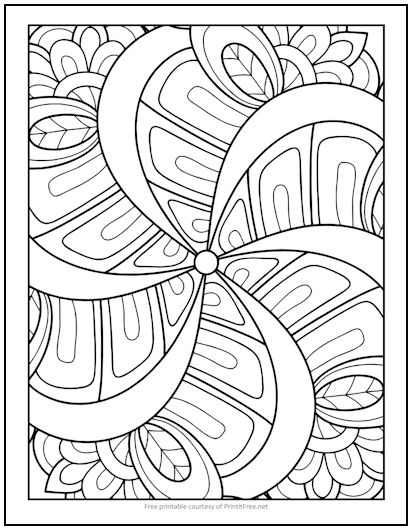 Pinwheel Flower Coloring Page