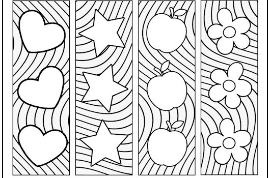 Shapes Bookmarks to Color