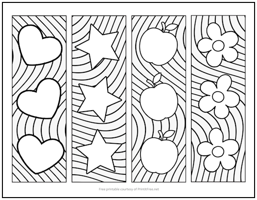 Shapes Bookmarks to Color