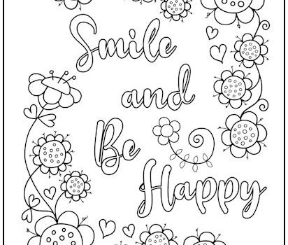 Smile and Be Happy Coloring Page