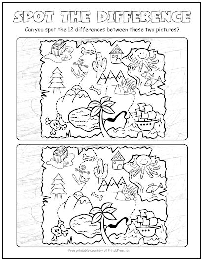 Treasure Map 2 Spot the Difference Picture Puzzle