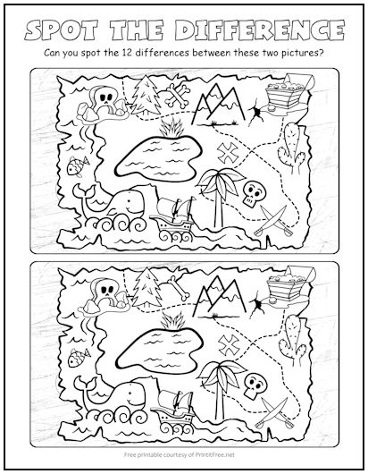 Treasure Map 3 Spot the Difference Picture Puzzle