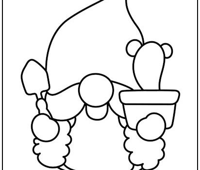 Cactus Gnome Coloring Page