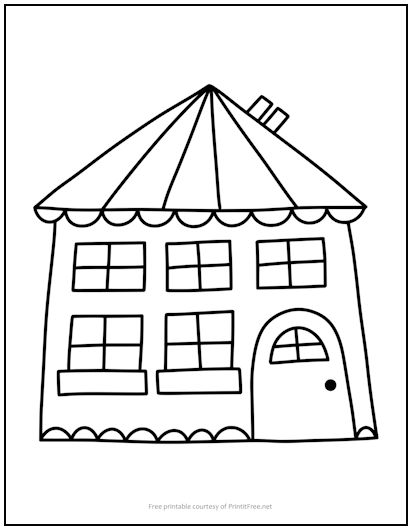 Circus House Coloring Page