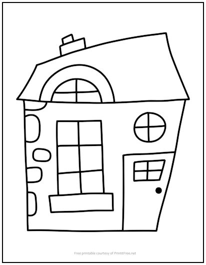 Crooked House Coloring Page