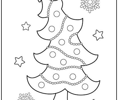 Dancing Christmas Tree Coloring Page