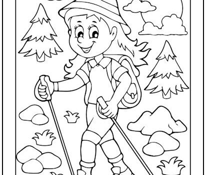 Happy Hiker Coloring Page