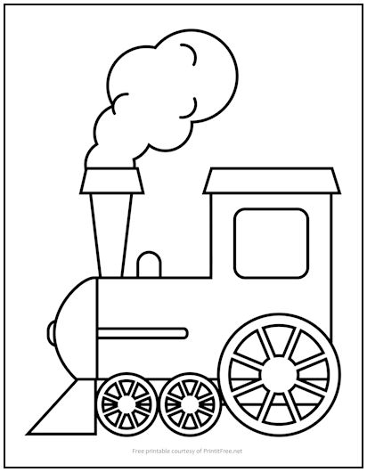 Train Locomotive Coloring Page