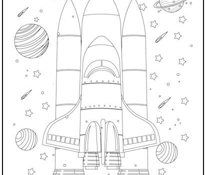 Shuttle in Space Coloring Page