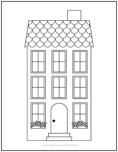 Townhouse Coloring Page