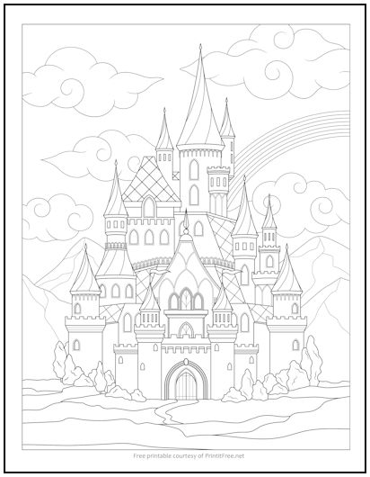 Fancy Castle Coloring Page