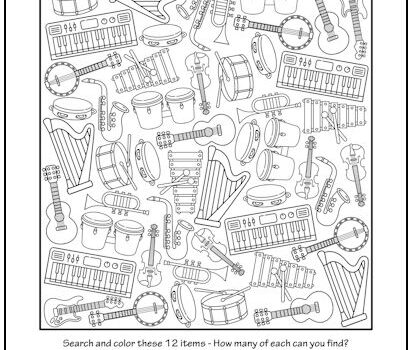 I Spy Musical Instruments Picture Activity