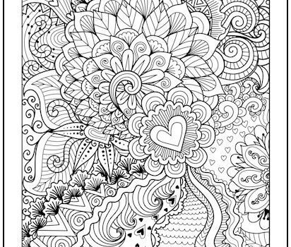 River of Hearts Coloring Page