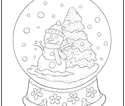 Christmas Snow Globe Coloring Page