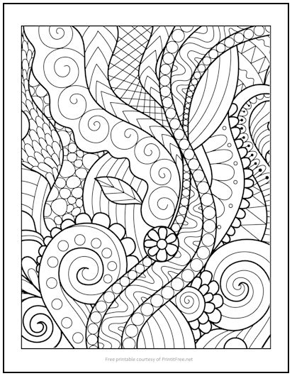 Wavy Patterns Coloring Page