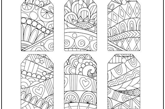 Zentangle Art Gift Tags to Color