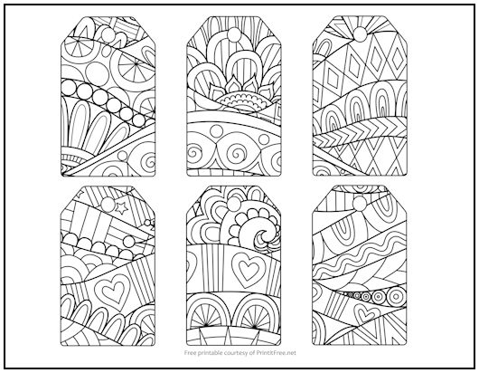 Zentangle Art Gift Tags to Color
