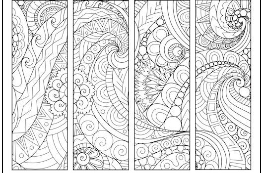 Zentangle Waves Bookmarks to Color