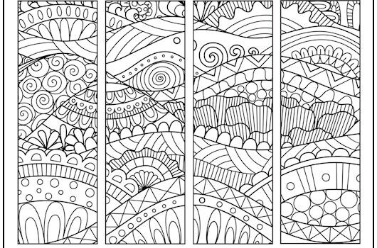Zentangle Hills Bookmarks to Color