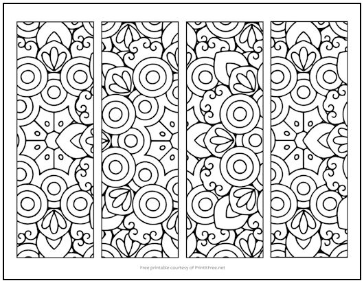 Zentangle Patterns Bookmarks to Color