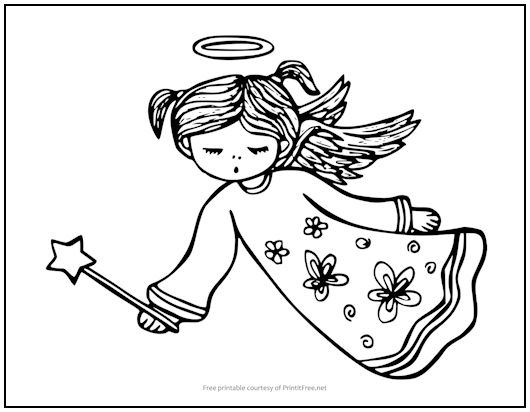 Young Angel Coloring Page