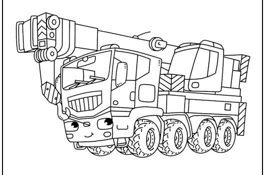 Crane Truck Coloring Page Crane Truck Coloring Page