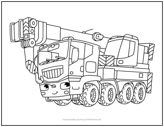 Crane Truck Coloring Page