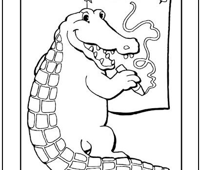 Mapping Alligator Coloring Page