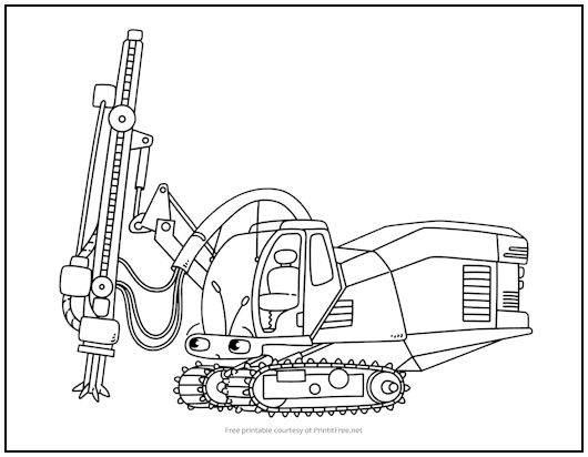 Drill Truck Coloring Page