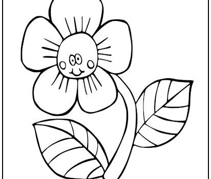 Easy Flowers Coloring Pages
