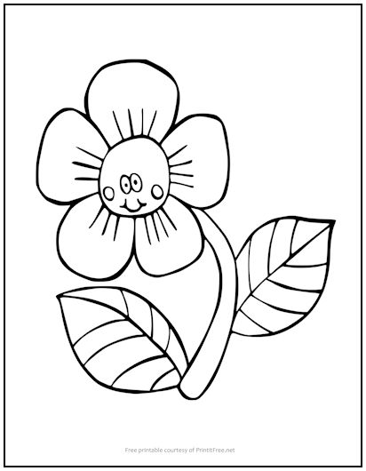 Smiling Flower Coloring Page