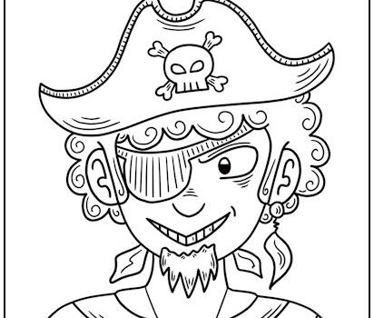 Curly-Haired Pirate Coloring Page