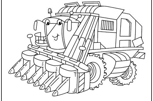 Combine Harvester Coloring Page