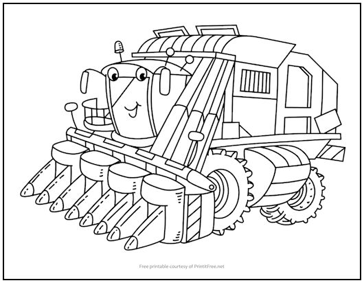 Combine Harvester Coloring Page