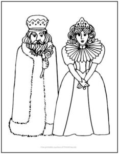 King and Queen Coloring Page | Print it Free