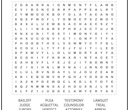 Order in the Court Word Search Puzzle