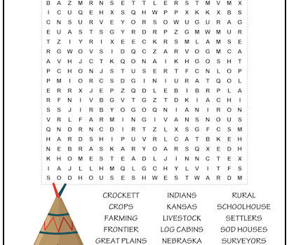 Pioneer Life Word Search Puzzle