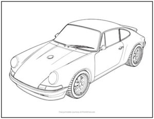 Porsche Car Coloring Page | Print it Free