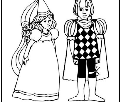 Prince and Princess Coloring Page
