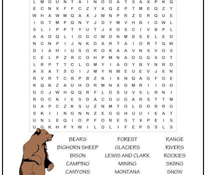 Rocky Mountains Word Search Puzzle
