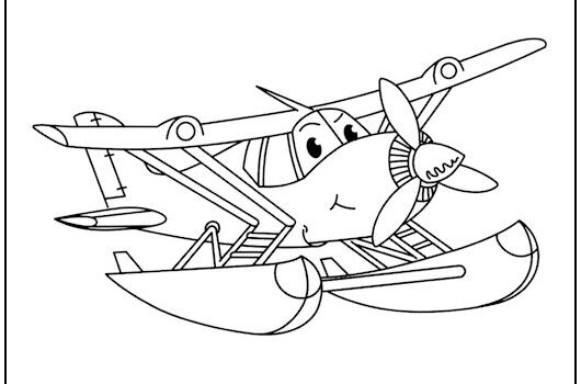 Seaplane Coloring Page