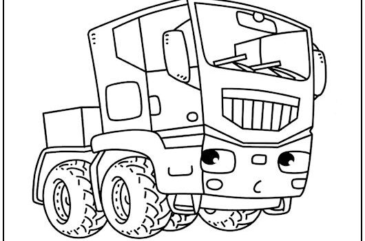 Semi-Truck Coloring Page