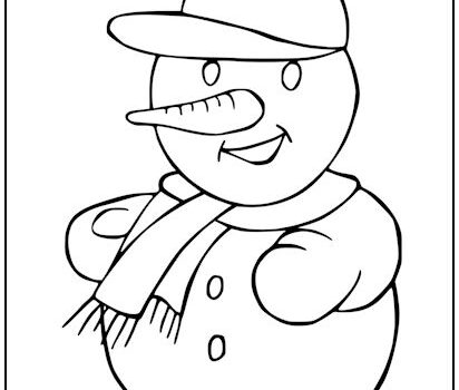 Snowman with Ballcap Coloring Page