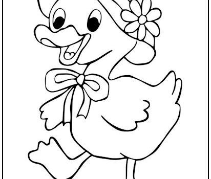 Spring Duckling Coloring Page